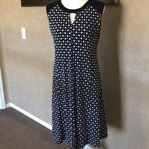 Jones New York Polka Dot Sleeveless Dress